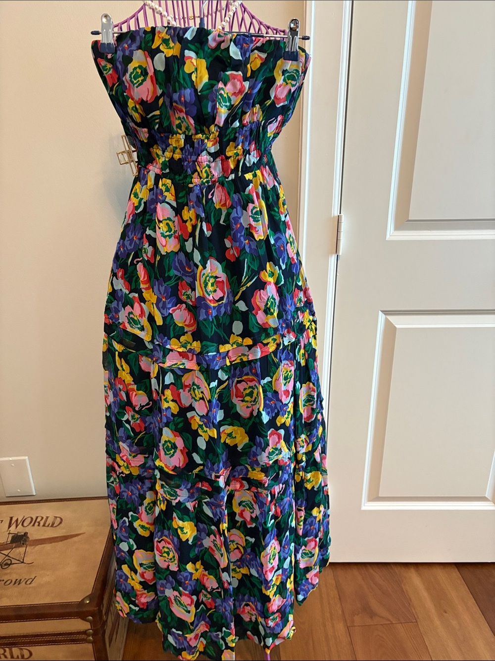 Anthropologie Somerset Strapless Floral Maxi Dress